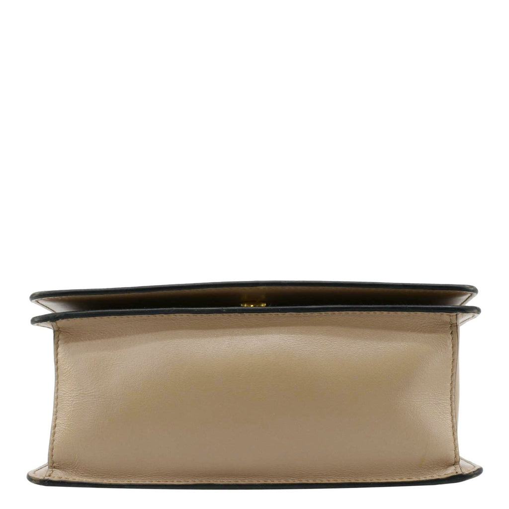 PRADA Soft Saffiano Leather Chain Crossbody Bag Beige