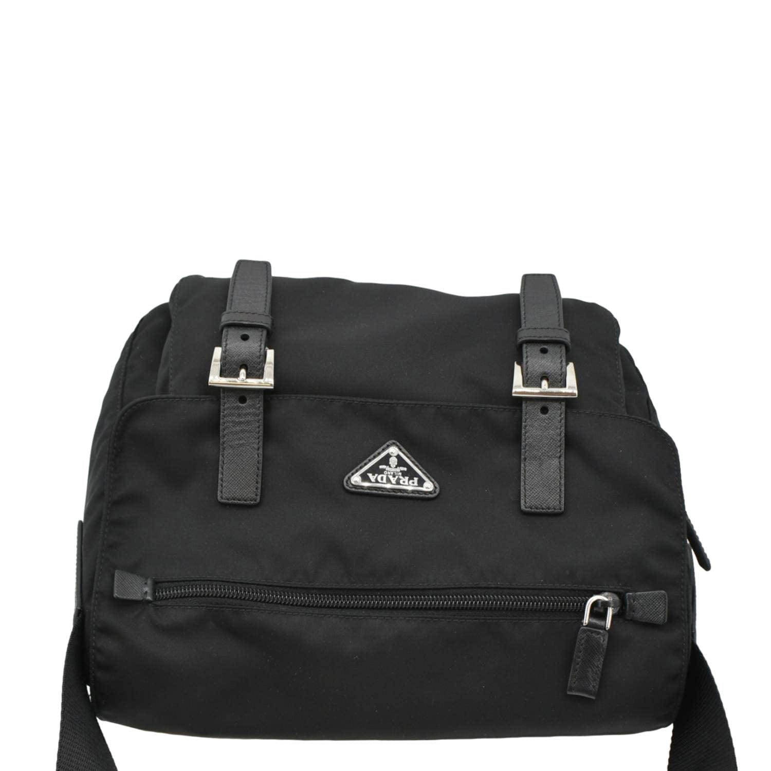 PRADA Vela Re-Edition Nylon Messenger Bag Black