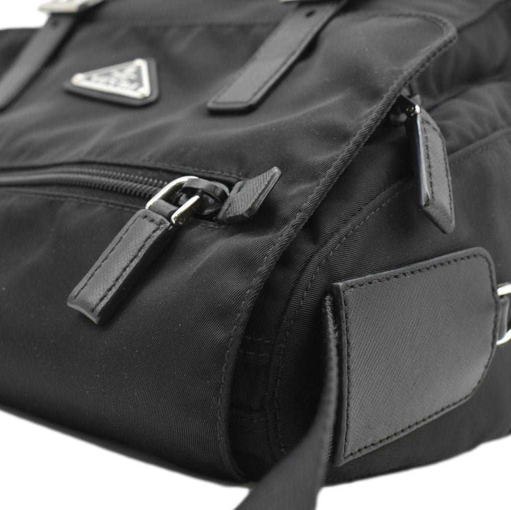 PRADA Vela Re-Edition Nylon Messenger Bag Black