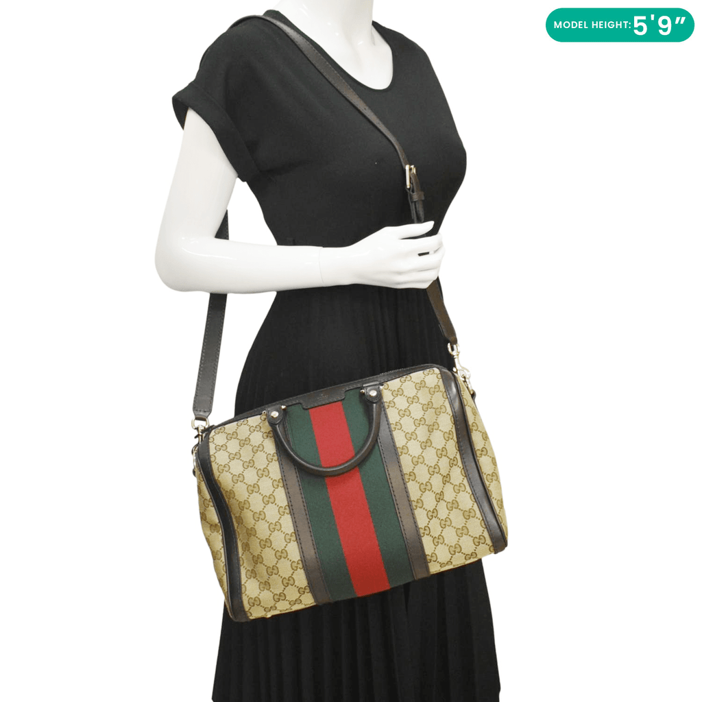 GUCCI  Web  Gucci Boston Bag Beige 247205