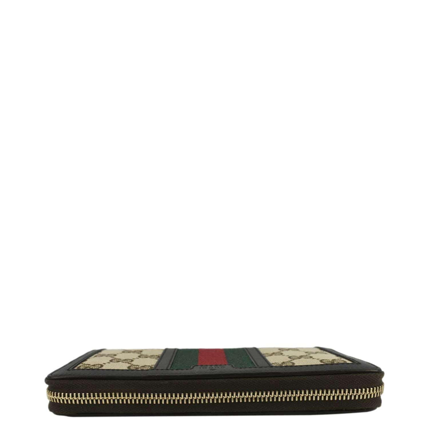 GUCCI Web Rania Gucci Canvas Zip Around Wallet Beige 353651
