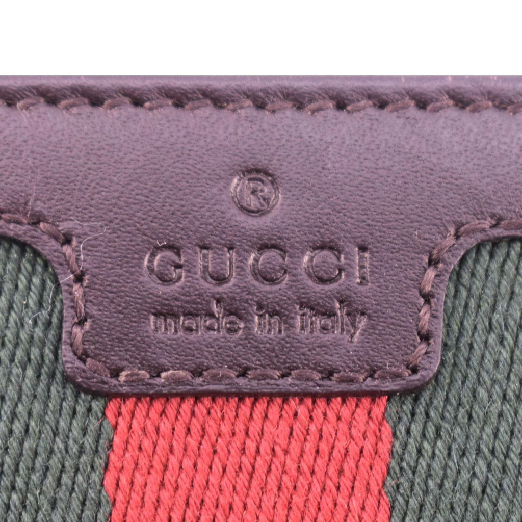 GUCCI Web Rania Gucci Canvas Zip Around Wallet Beige 353651