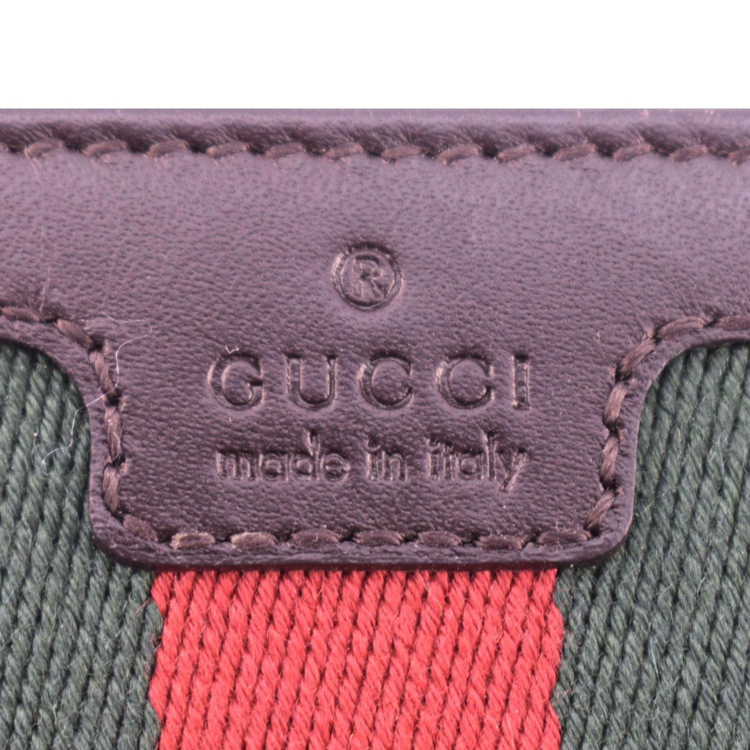 GUCCI Web Rania Gucci Canvas Zip Around Wallet Beige 353651