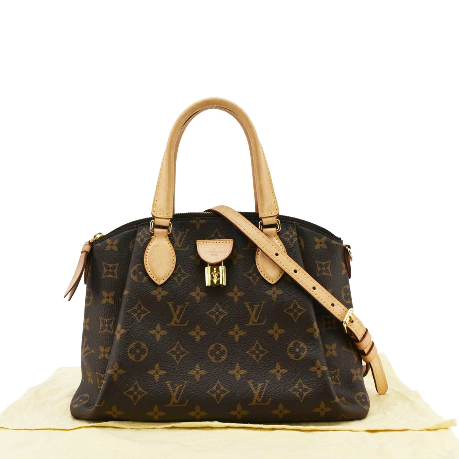 LOUIS VUITTON Rivoli PM Monogram Canvas Satchel Bag Brown