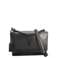 YVES SAINT LAURENT Sunset Medium Leather Shoulder Bag Black