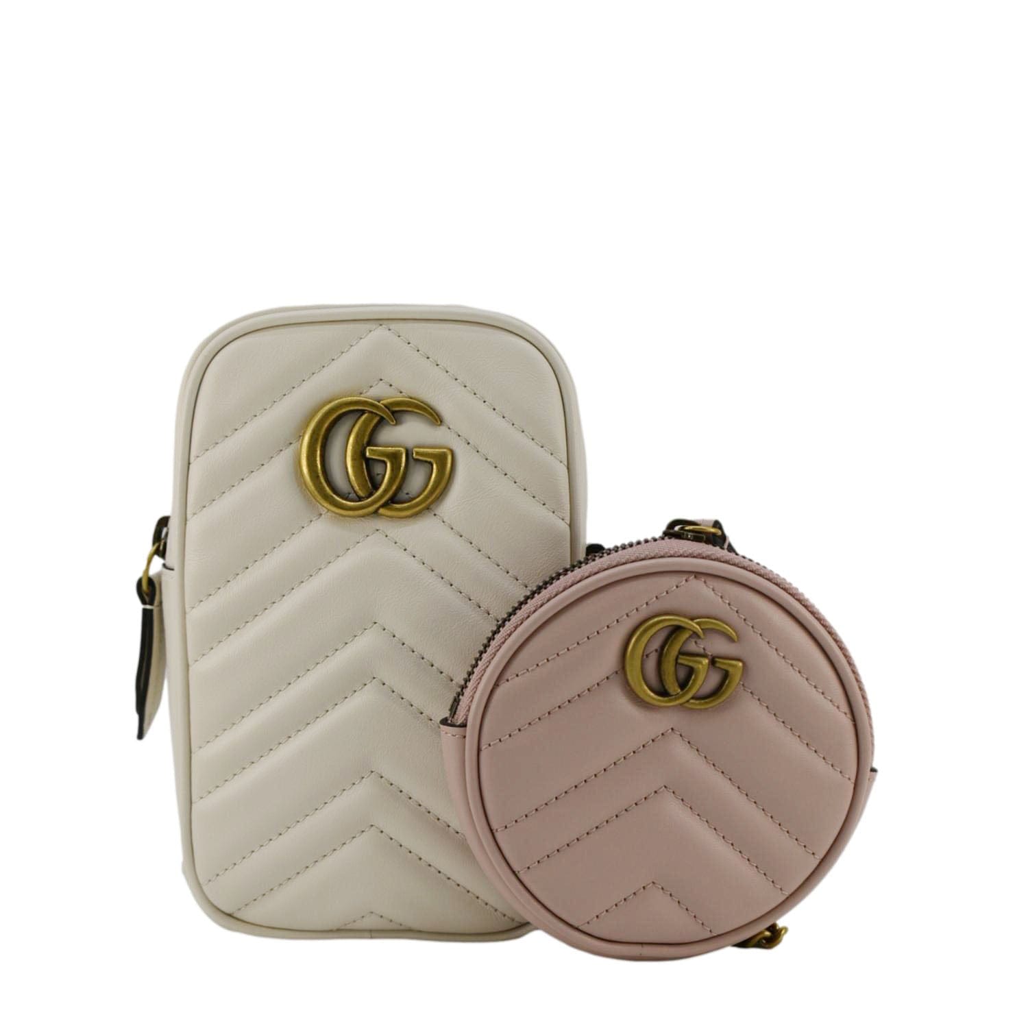 GUCCI Gucci Marmont Mini Matelasse Leather Shoulder Bag White 699759