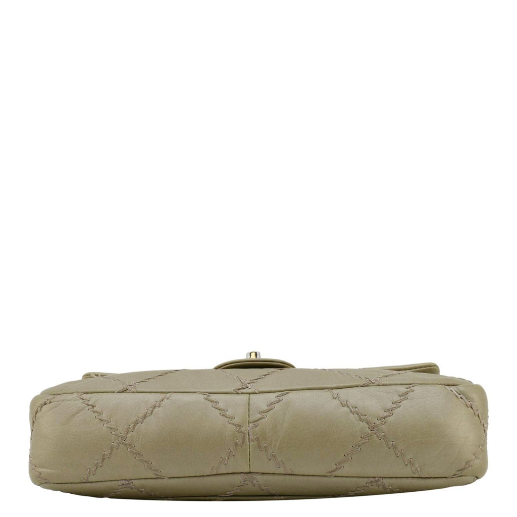 Chanel Ultra Stitch Small Flap Quilted Calfskin Leather Crossbody Bag Beige