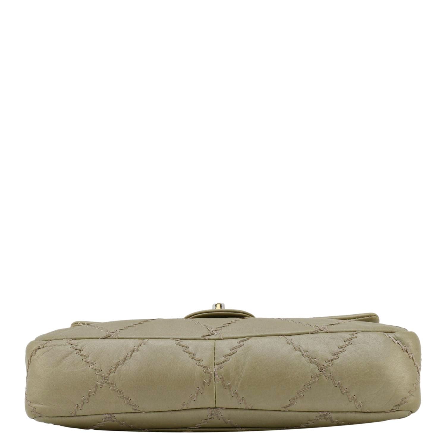 Chanel Ultra Stitch Small Flap Quilted Calfskin Leather Crossbody Bag Beige