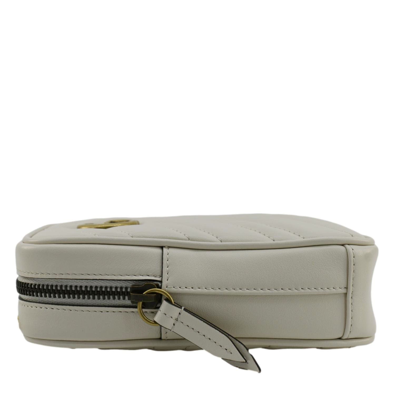 GUCCI Gucci Marmont Mini Matelasse Leather Shoulder Bag White 699759