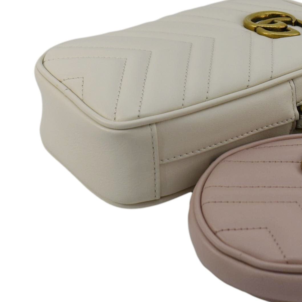GUCCI Gucci Marmont Mini Matelasse Leather Shoulder Bag White 699759