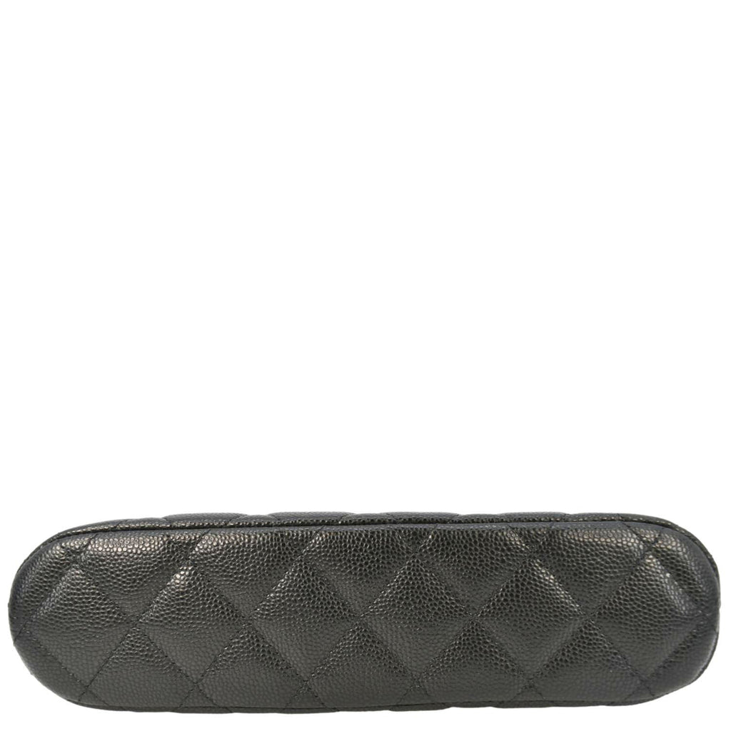 Chanel Classic Quilted Leather Chain Clutch Crossbody Bag Black