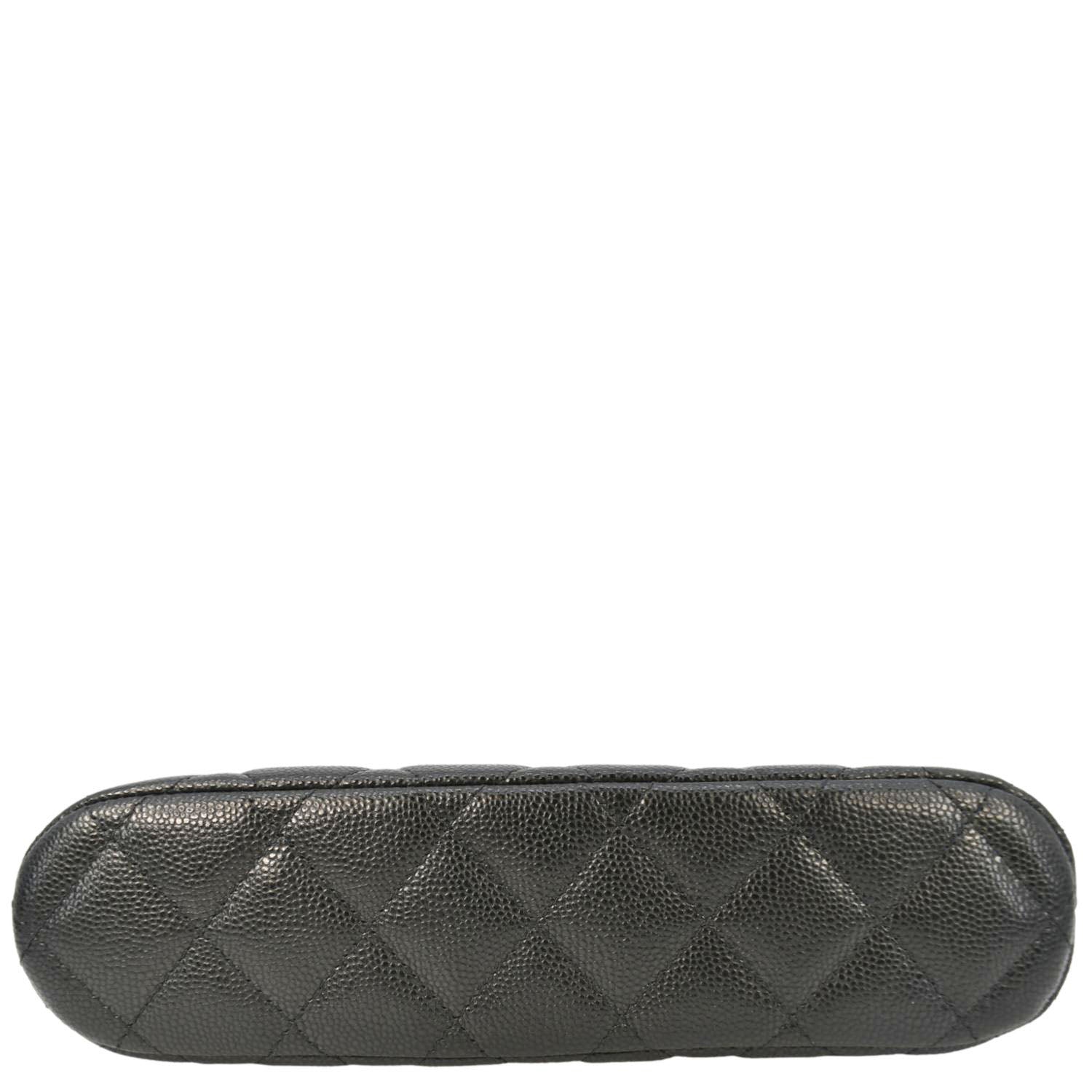 Chanel Classic Quilted Leather Chain Clutch Crossbody Bag Black