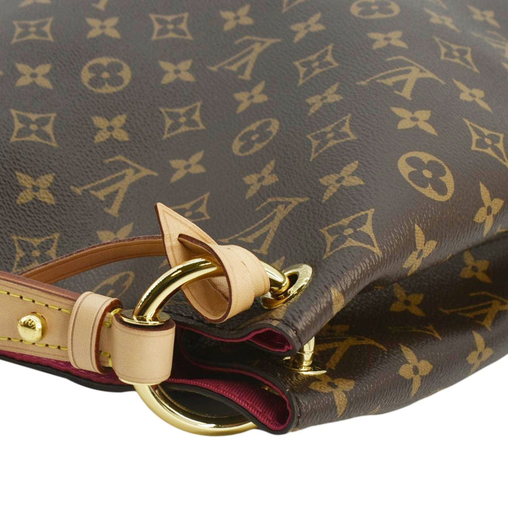 LOUIS VUITTON  Graceful MM Monogram Canvas Shoulder Bag Brown