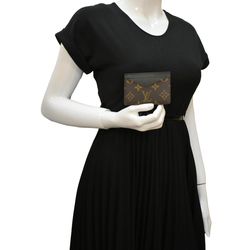 LOUIS VUITTON Neo Porte Cartes Monogram Macassar Card Holder Black