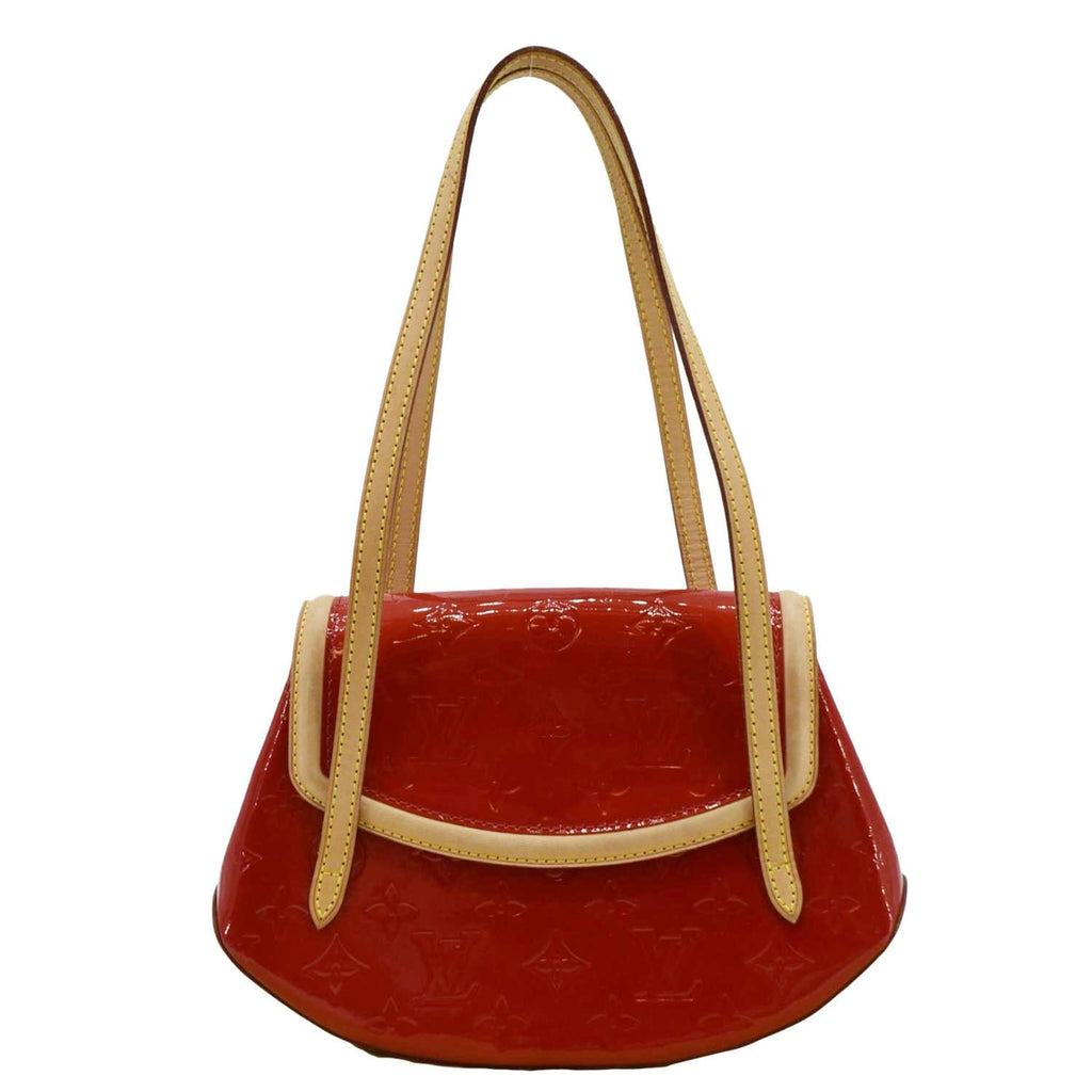 LOUIS VUITTON Biscayne Bay PM Monogram Vernis Shoulder Bag Red