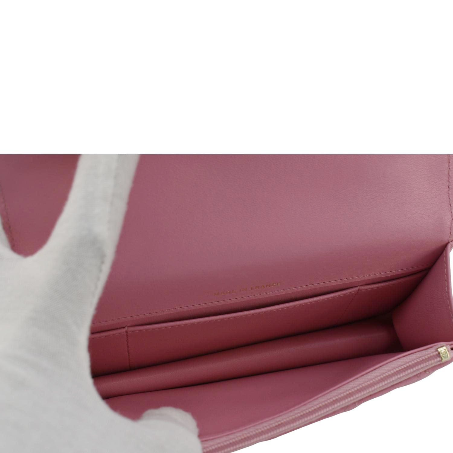 Chanel Flap Phone Holder Quilted Leather Chain Crossbody Bag Pink