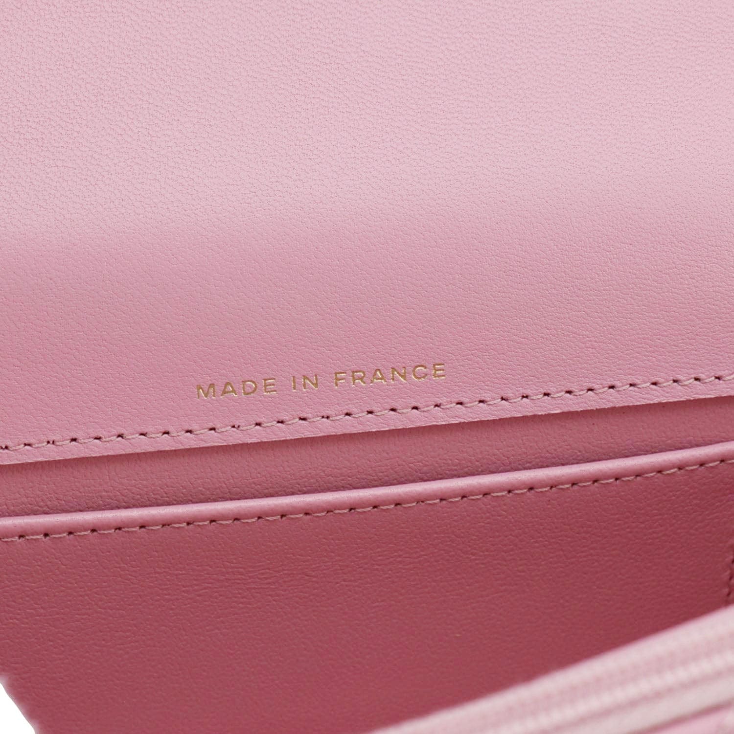 Chanel Flap Phone Holder Quilted Leather Chain Crossbody Bag Pink