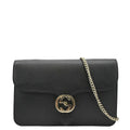 GUCCI Interlocking Gucci Leather Crossbody Bag Black 510303