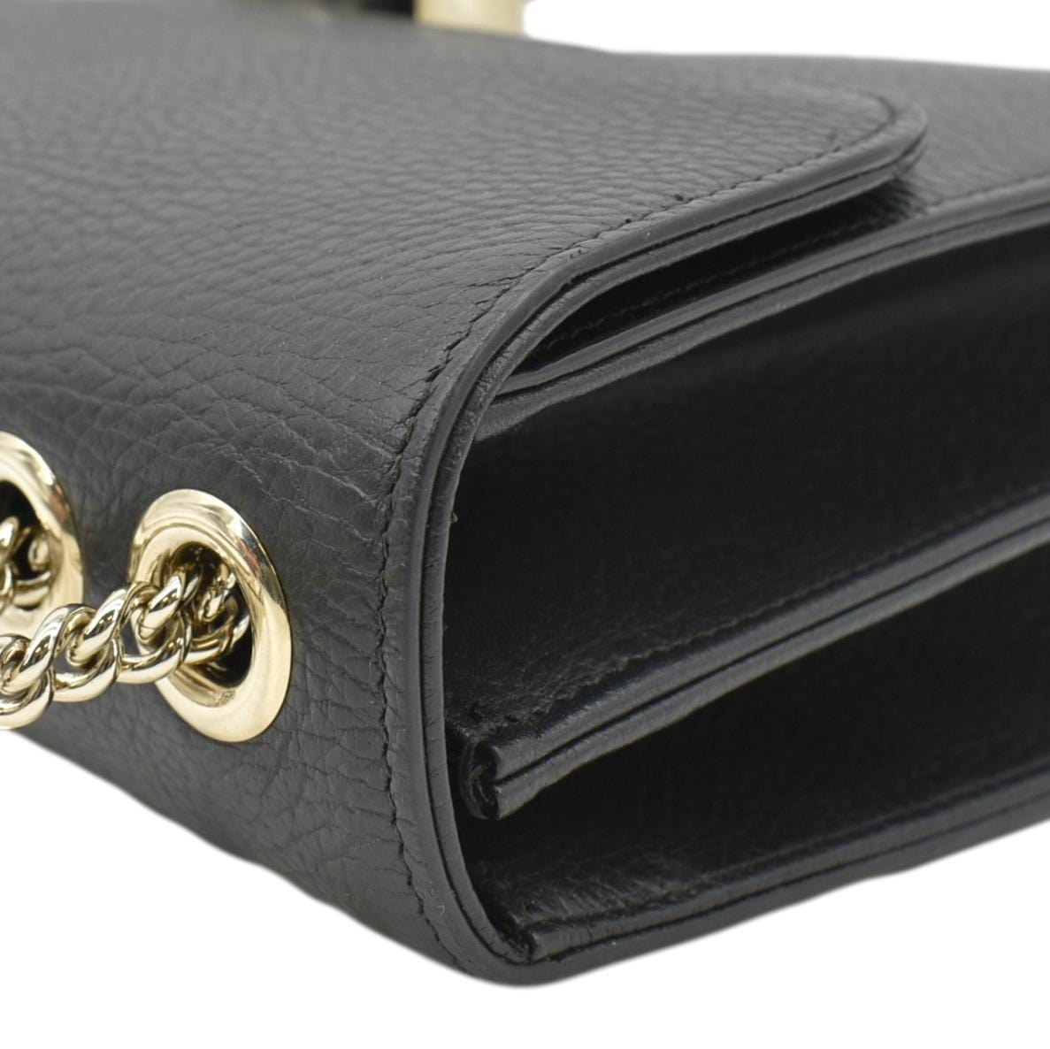 GUCCI Interlocking Gucci Leather Crossbody Bag Black 510303