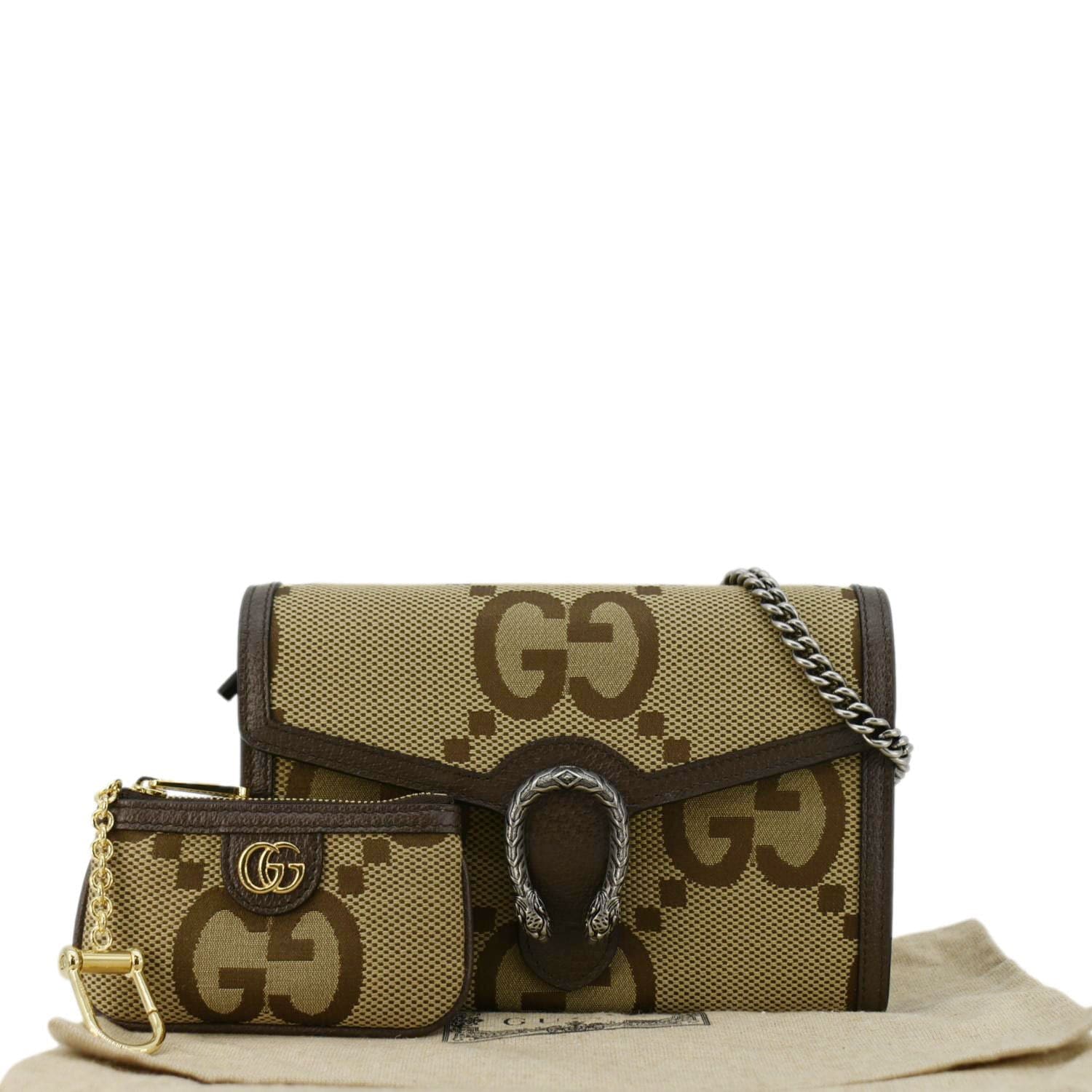 GUCCI Dionysus Mini Gucci Canvas Crossbody Bag Beige 407231