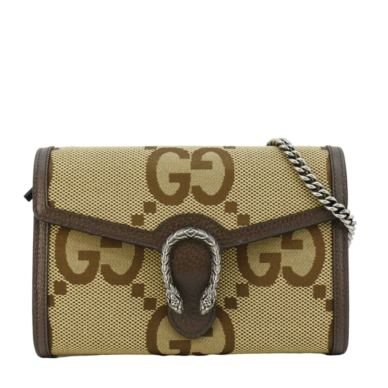 GUCCI Dionysus Mini Gucci Canvas Crossbody Bag Beige 407231
