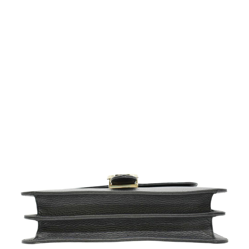 GUCCI Interlocking Gucci Leather Crossbody Bag Black 510303