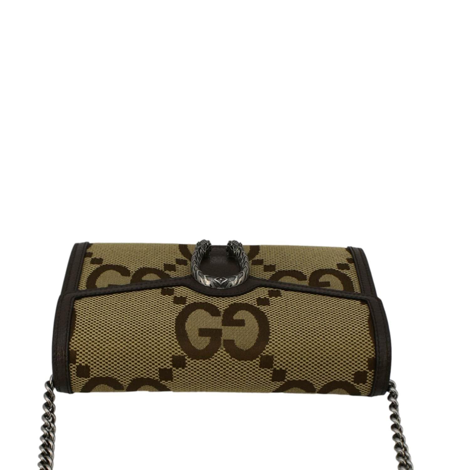 GUCCI Dionysus Mini Gucci Canvas Crossbody Bag Beige 407231