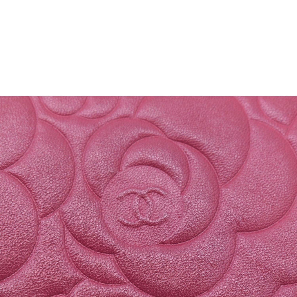 Chanel Camellia Wallet On Chain Leather Crossbody Bag Fuchsia