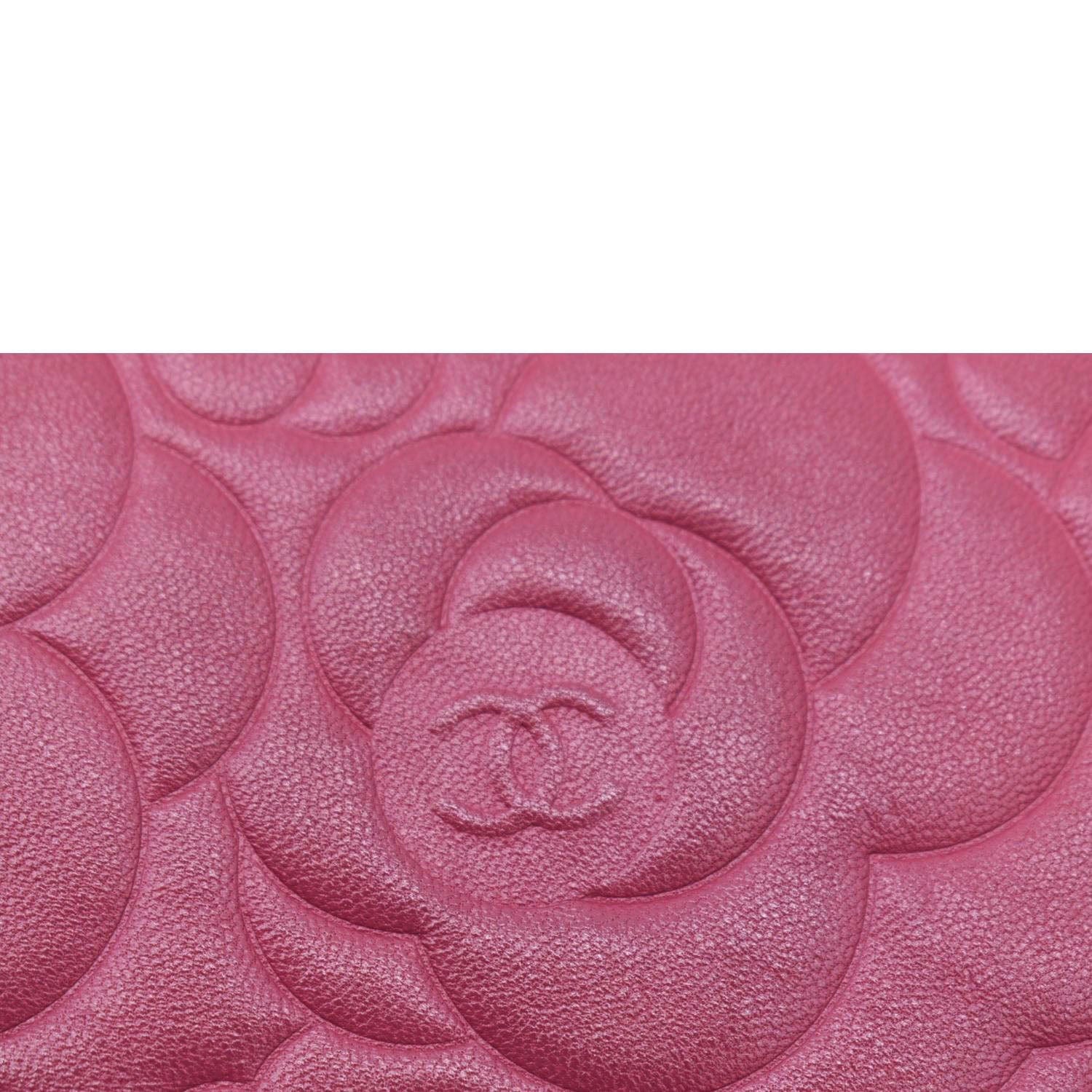 Chanel Camellia Wallet On Chain Leather Crossbody Bag Fuchsia