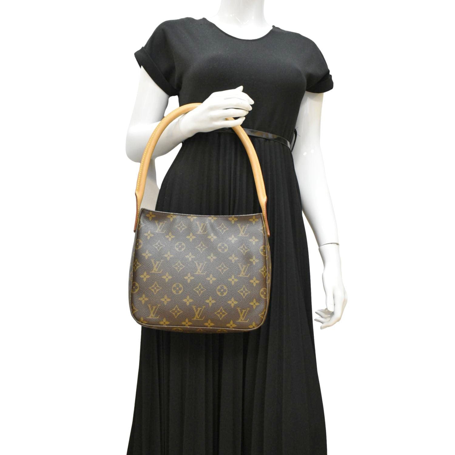 LOUIS VUITTON Looping MM Monogram Canvas Shoulder Bag Brown