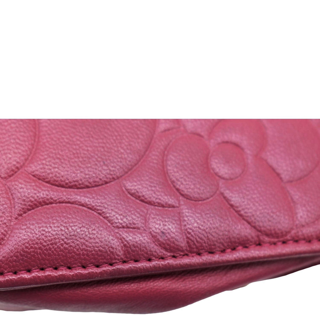 Chanel Camellia Wallet On Chain Leather Crossbody Bag Fuchsia
