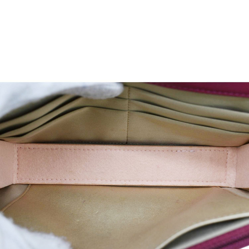Chanel Camellia Wallet On Chain Leather Crossbody Bag Fuchsia