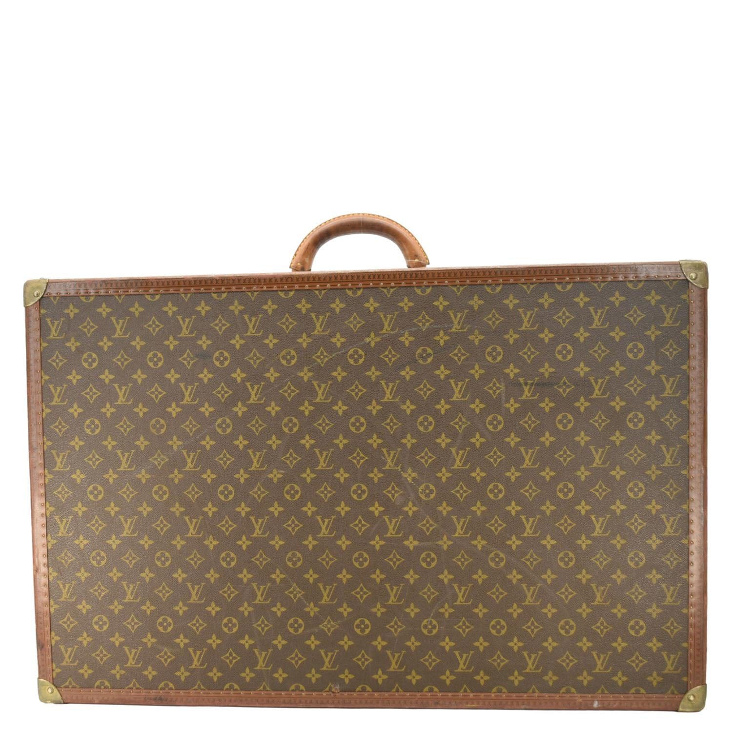 LOUIS VUITTON Bisten  Monogram Canvas Travel Trunk Suitcase Bag Brown