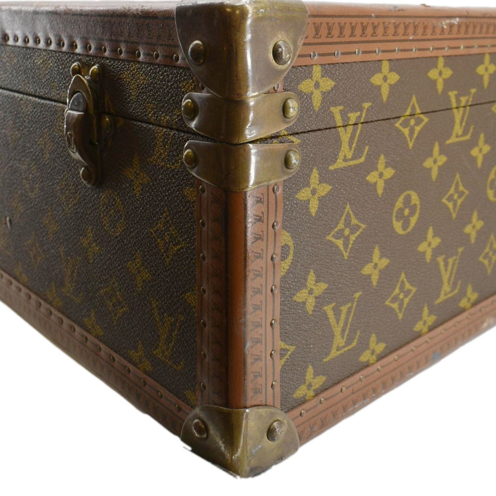 LOUIS VUITTON Bisten  Monogram Canvas Travel Trunk Suitcase Bag Brown