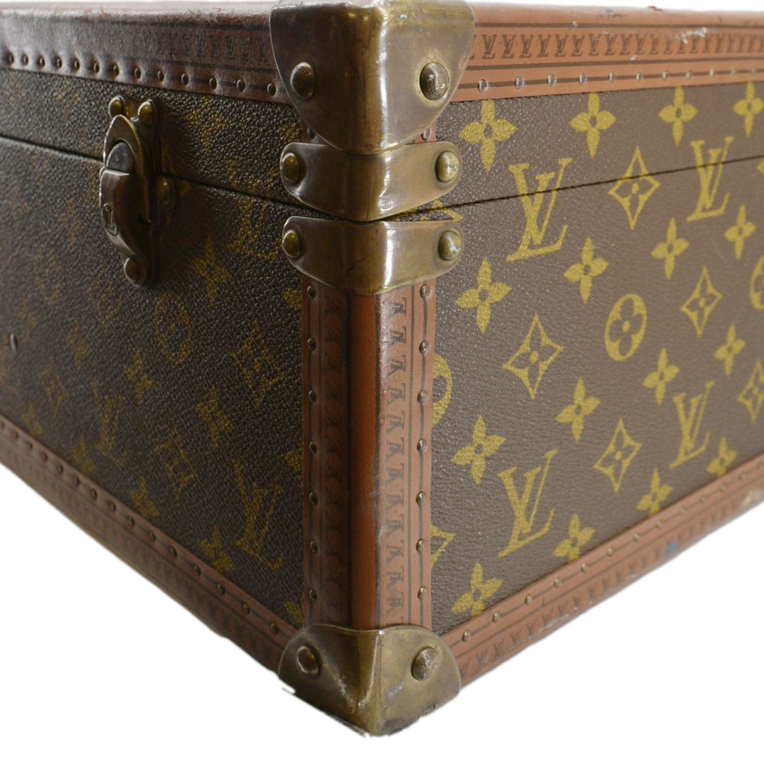 LOUIS VUITTON Bisten  Monogram Canvas Travel Trunk Suitcase Bag Brown