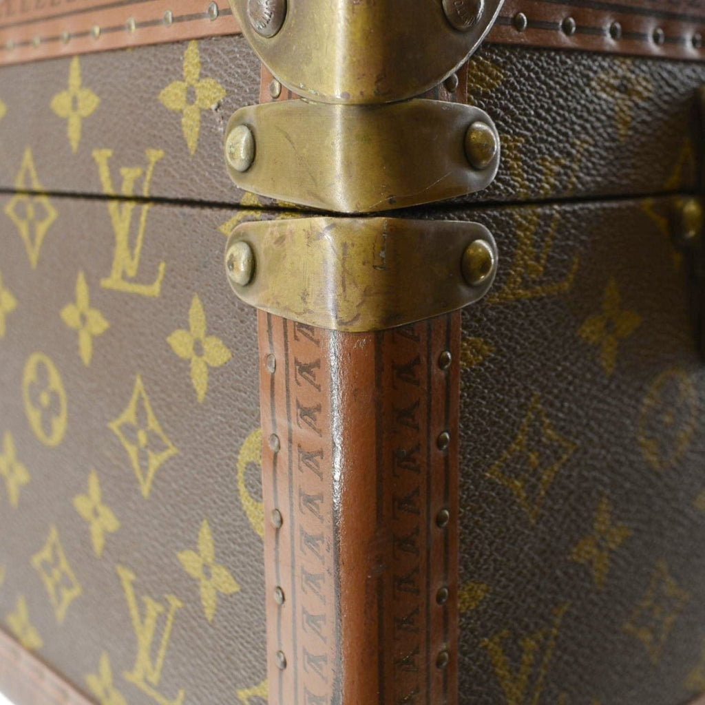 LOUIS VUITTON Bisten  Monogram Canvas Travel Trunk Suitcase Bag Brown