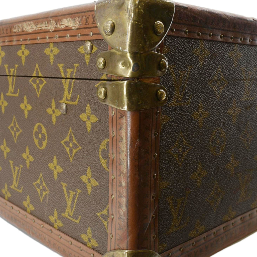 LOUIS VUITTON Bisten  Monogram Canvas Travel Trunk Suitcase Bag Brown