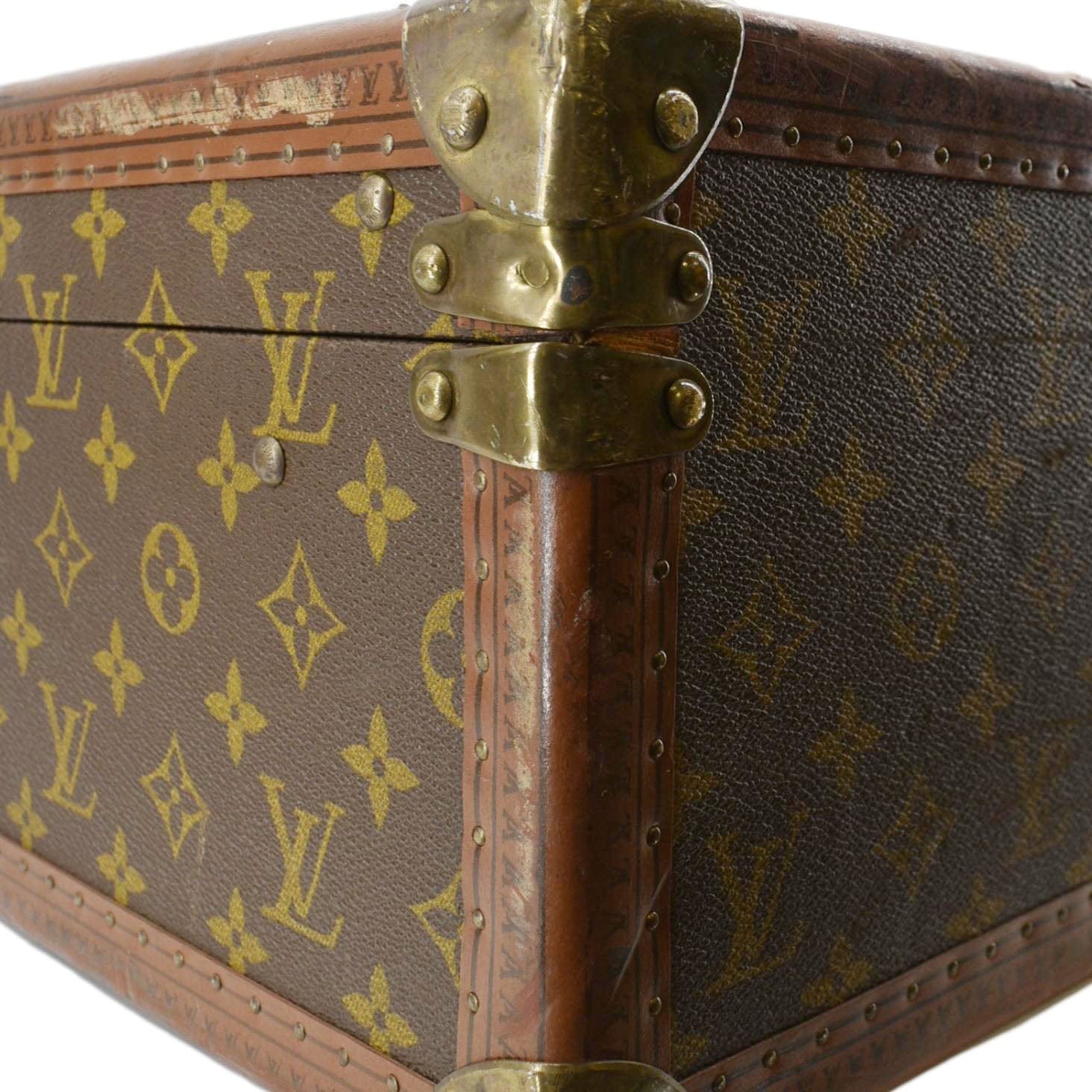 LOUIS VUITTON Bisten  Monogram Canvas Travel Trunk Suitcase Bag Brown