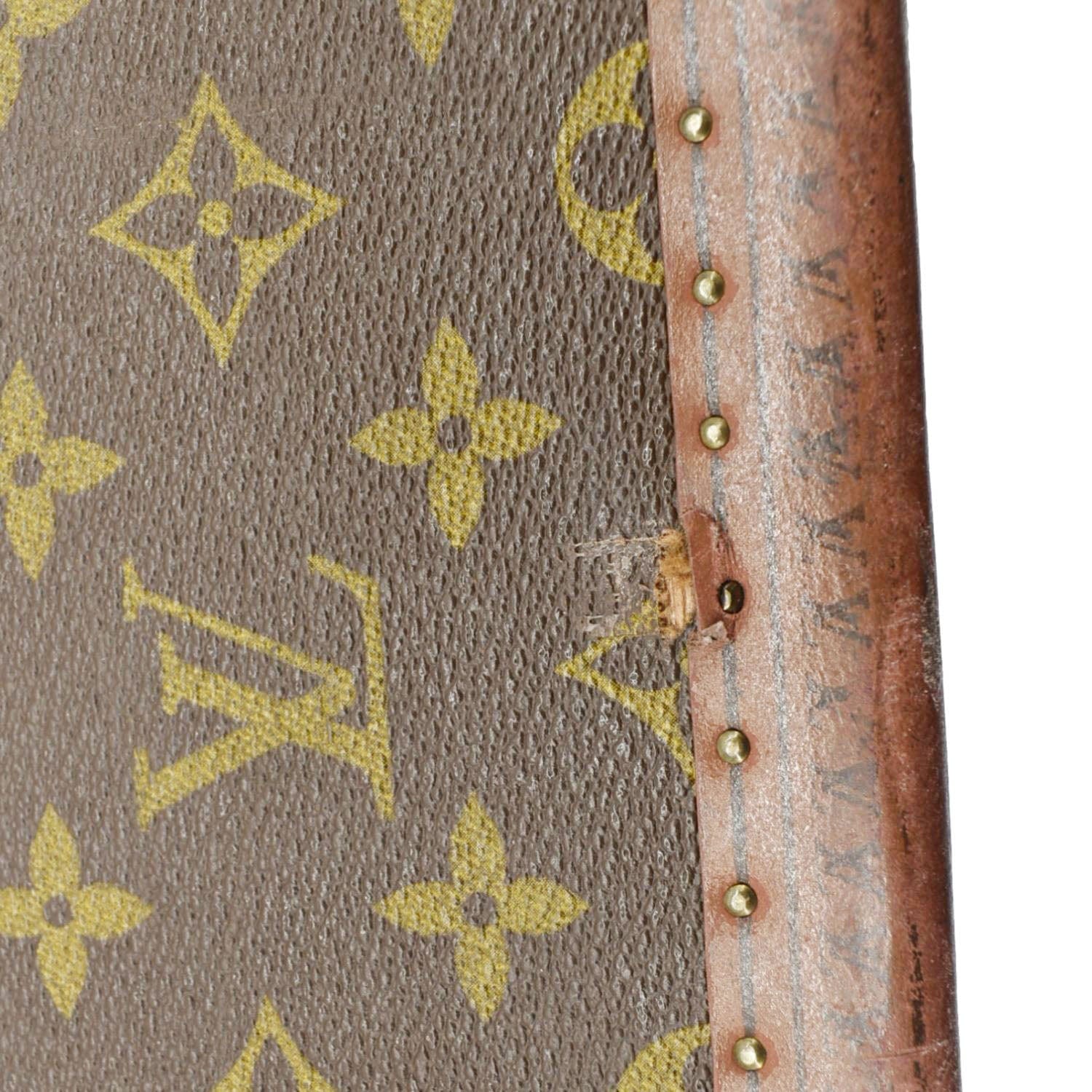 LOUIS VUITTON Bisten  Monogram Canvas Travel Trunk Suitcase Bag Brown