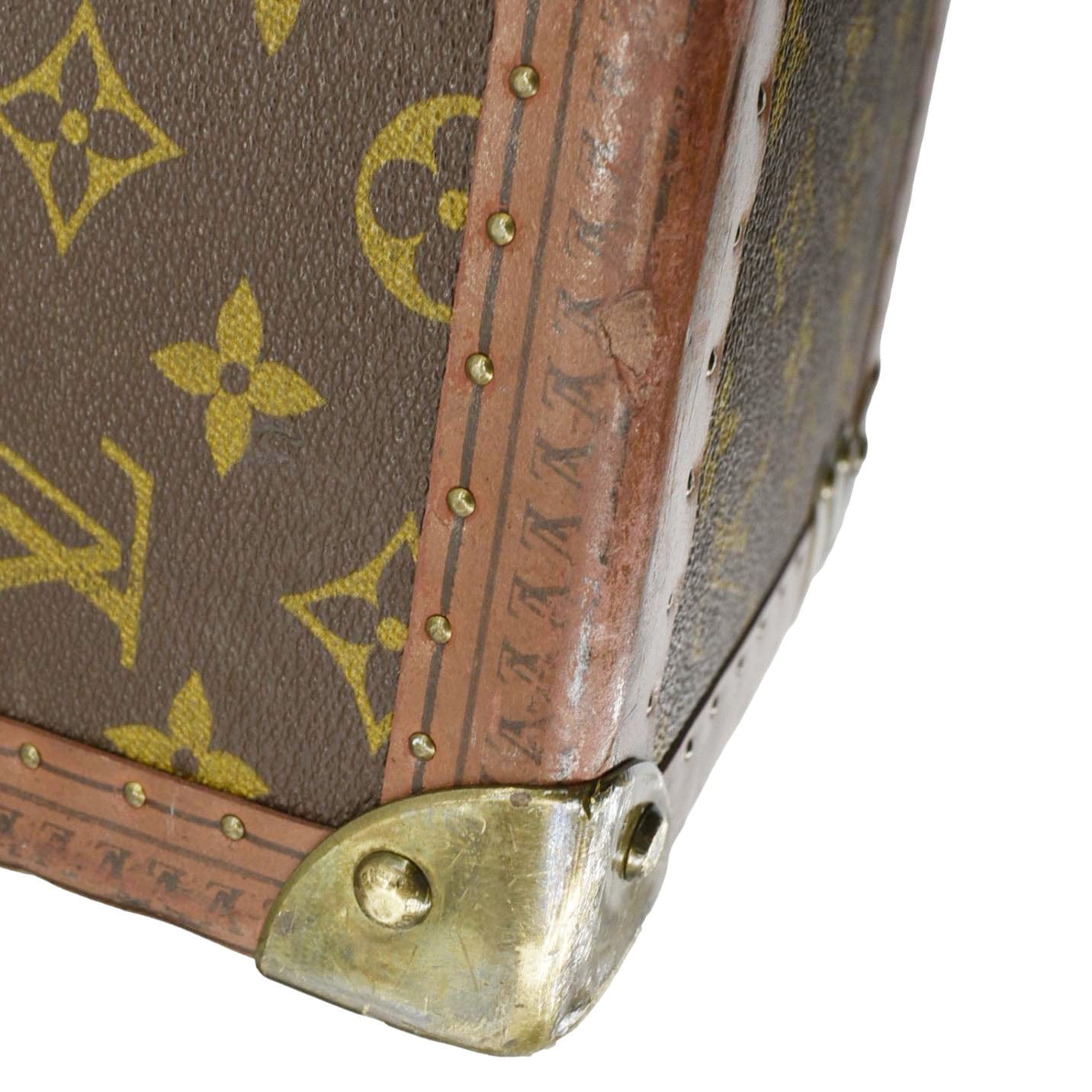 LOUIS VUITTON Bisten  Monogram Canvas Travel Trunk Suitcase Bag Brown