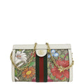 GUCCI Ophidia Web Small Gucci Floral Canvas Chain Shoulder Bag Beige 503877