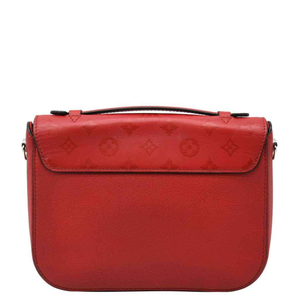 LOUIS VUITTON Very Monogram Leather Messenger Bag Red