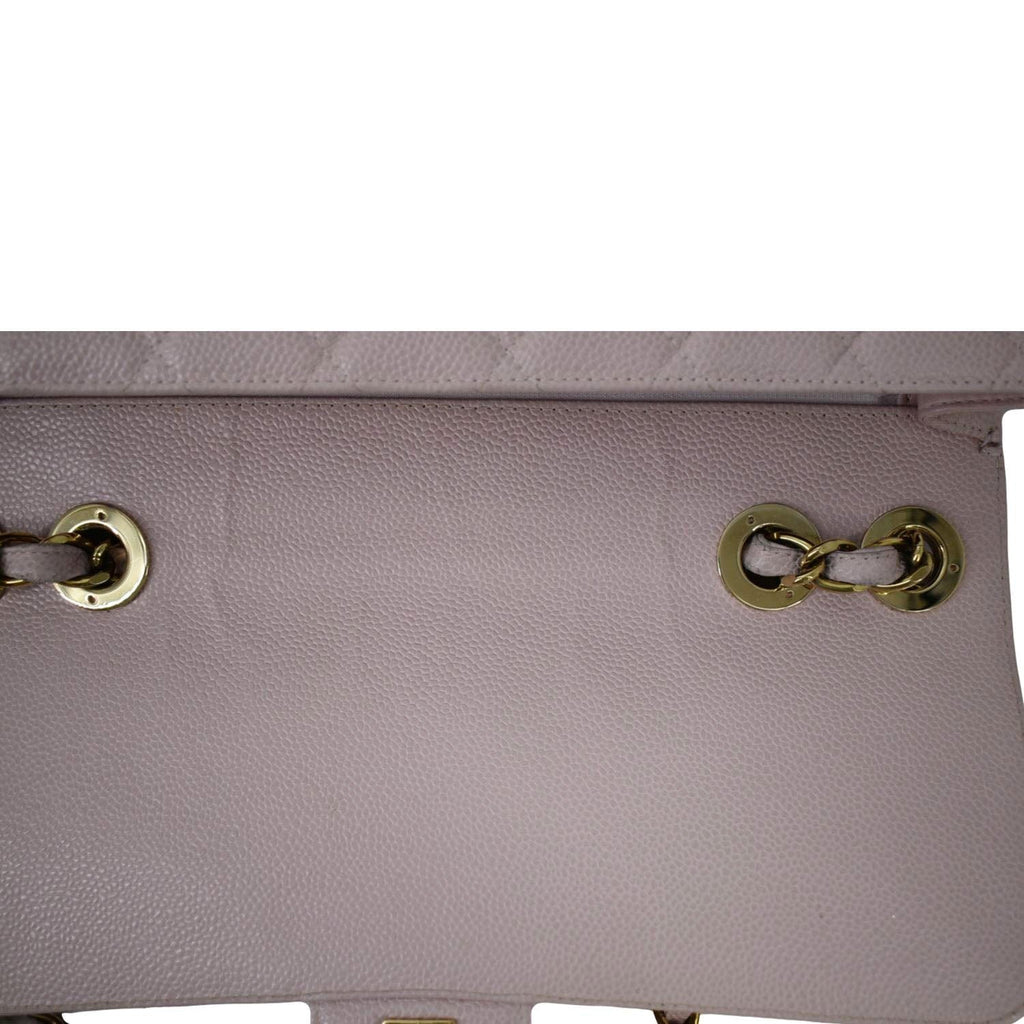 Chanel  Classic Jumbo Single Flap Caviar Leather Shoulder Bag Dusty Pink
