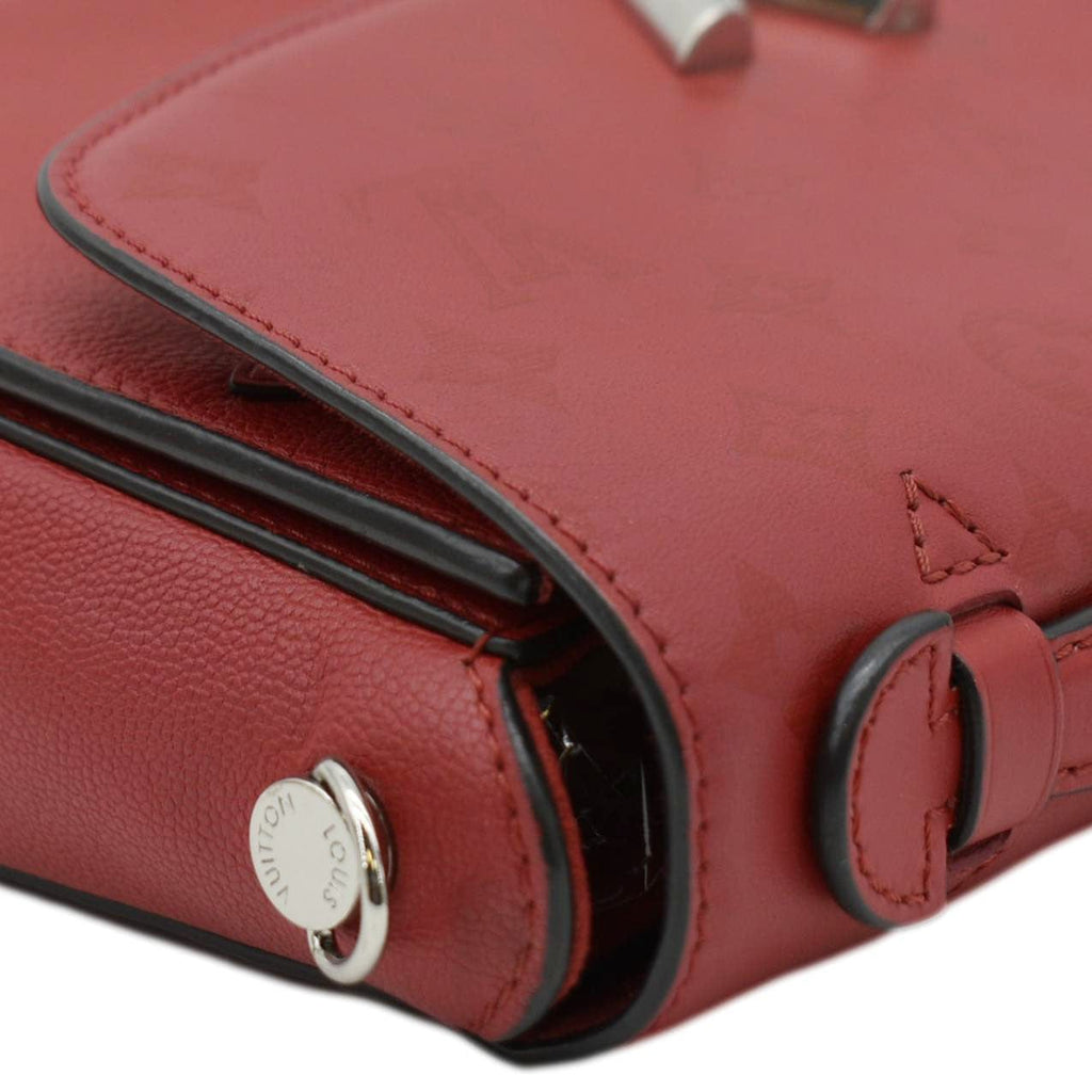 LOUIS VUITTON Very Monogram Leather Messenger Bag Red