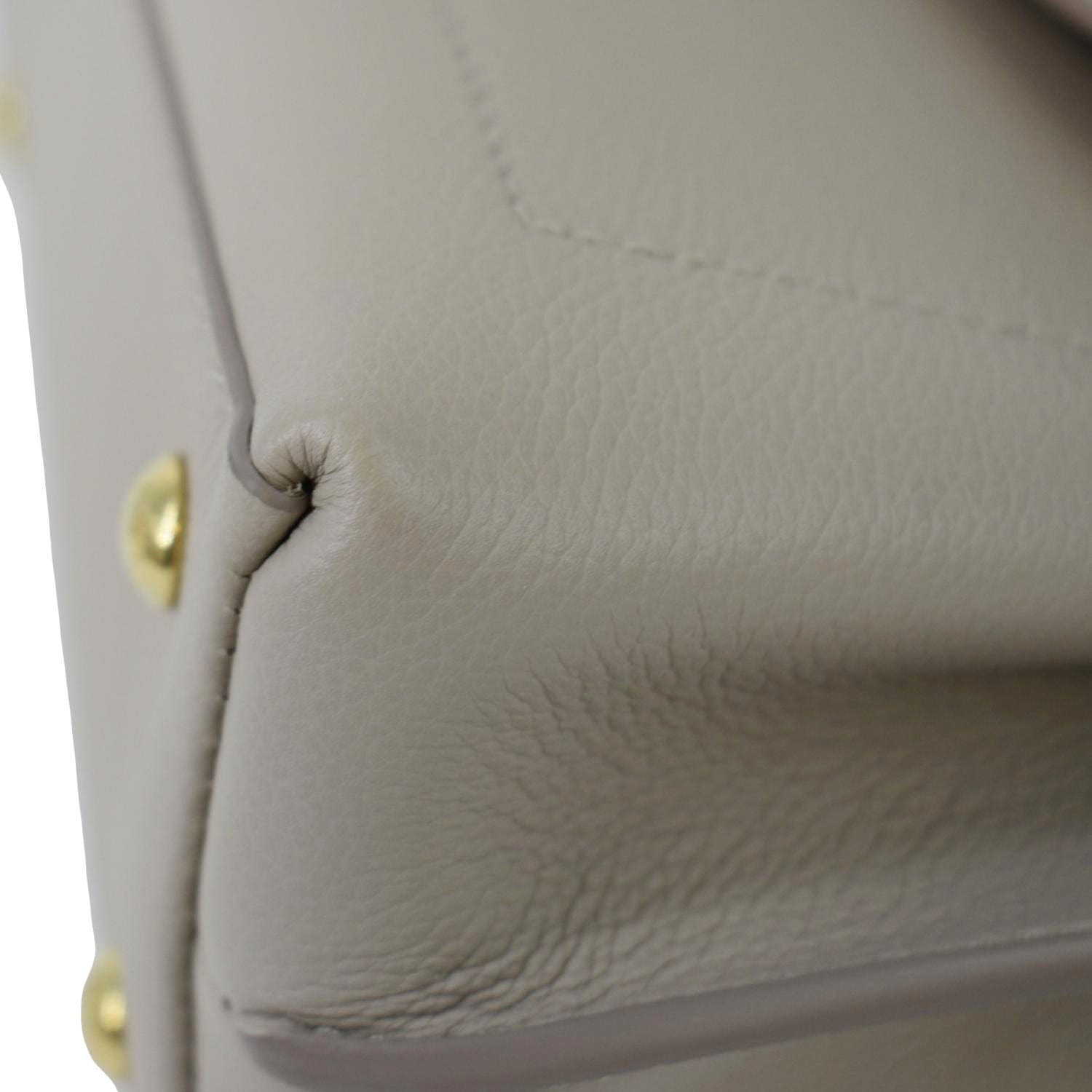 LOUIS VUITTON Mini Lockme Ever Leather Shoulder Bag Greige
