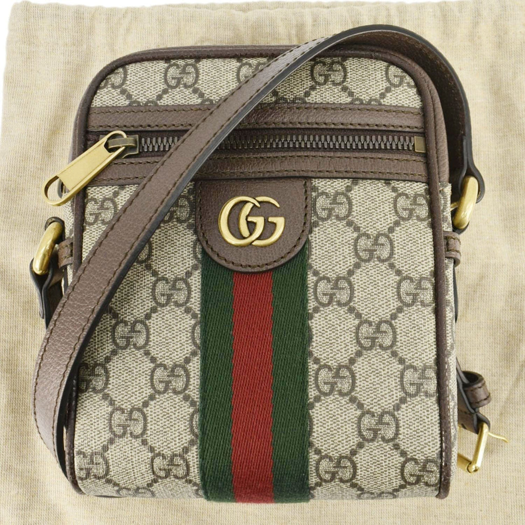 GUCCI Ophidia Gucci Canvas Messenger Bag Brown 598127