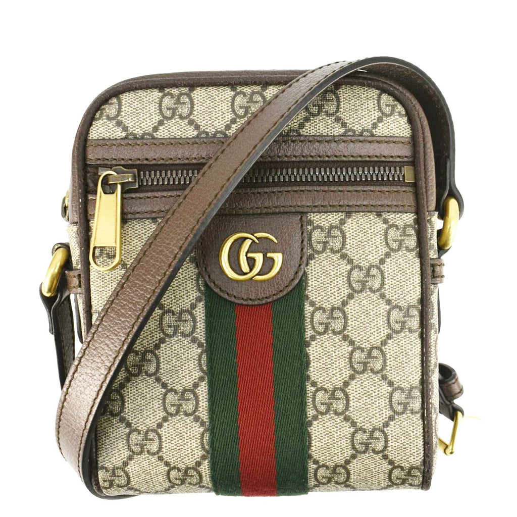 GUCCI Ophidia Gucci Canvas Messenger Bag Brown 598127