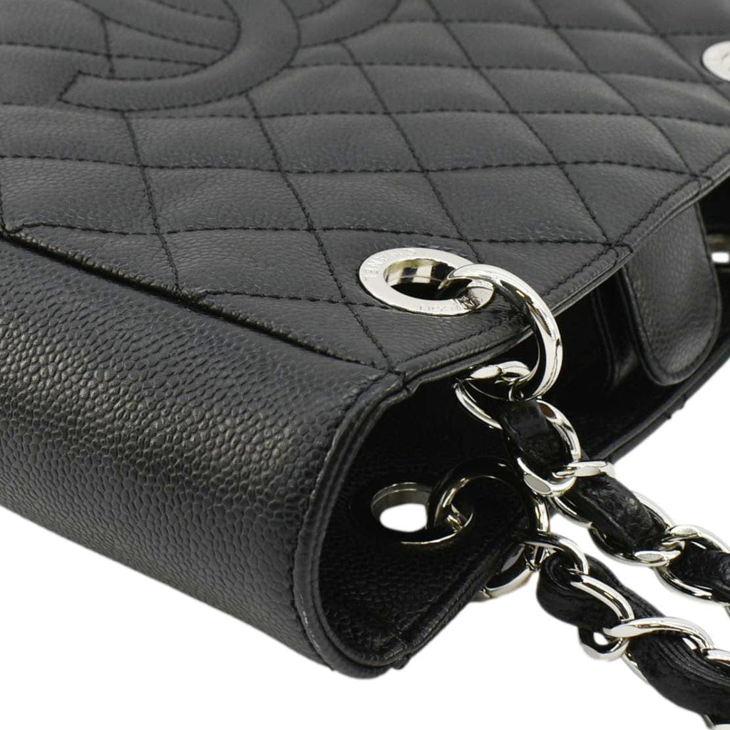 Chanel PST Petit  Quilted Caviar Leather Shopping Tote Bag Black