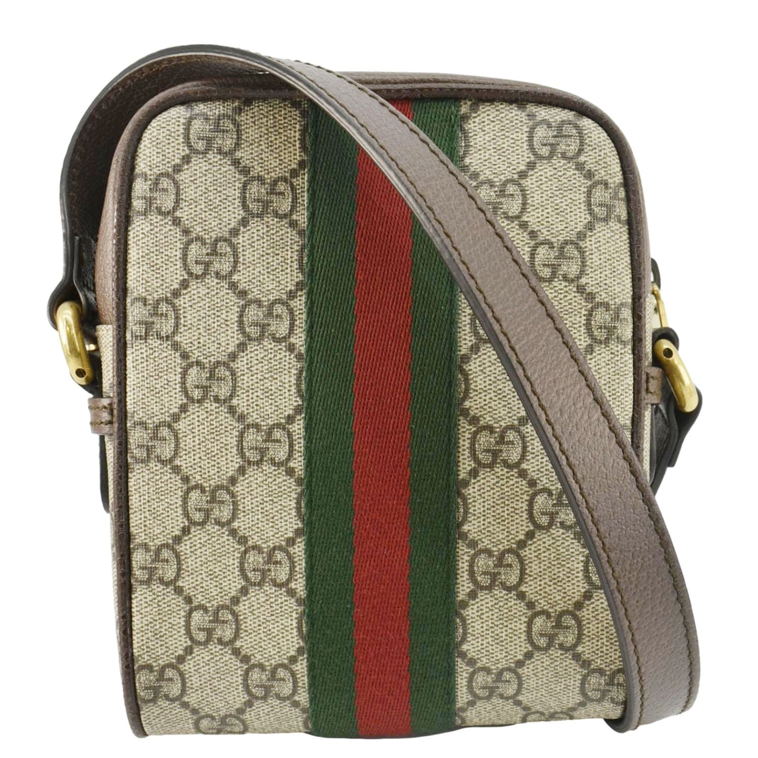 GUCCI Ophidia Gucci Canvas Messenger Bag Brown 598127