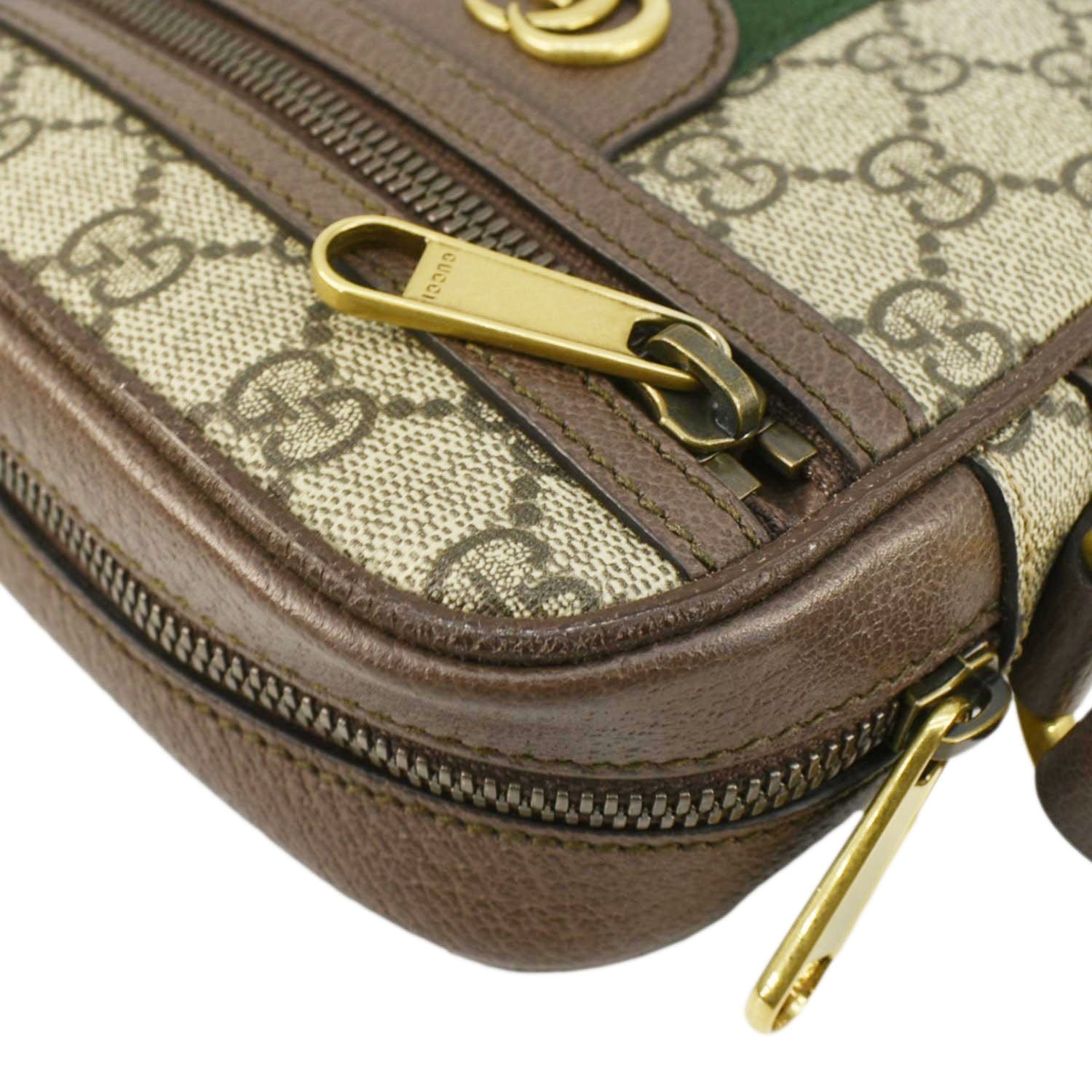 GUCCI Ophidia Gucci Canvas Messenger Bag Brown 598127
